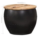 vidaXL Table basse ronde 53x43 cm Bois de manguier massif