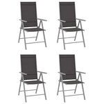 vidaXL Ensemble à manger de jardin 5 Pièces aluminium argenté et noir