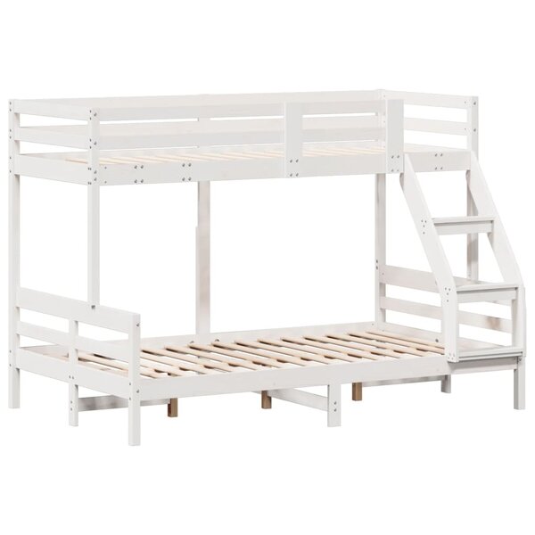 vidaXL Lit superposé 90x200/120x200 cm blanc bois de pin massif