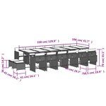 vidaXL Ensemble à manger de jardin et coussins 17 Pièces mélange beige
