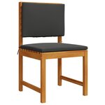 Ensemble de salle à manger de jardin 4 pièces avec coussins en bois d'acacia
