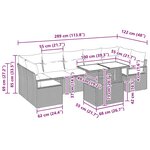 vidaXL Ensemble de jardin 8 pièces avec coussins en polyrotin noir