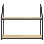 vidaXL Étagère murale à 2 niveaux Chêne Sonoma 60 x 21 x 51 cm Bois d'ingénierie
