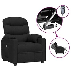 vidaXL Fauteuil inclinable électrique Noir Tissu