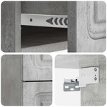 vidaXL Cabinet de chevet mural 2 Pièces Gris béton 34 5 x 33 x 40 cm