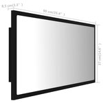 vidaXL Miroir à LED de salle de bain Noir 90x8 5x37 cm Acrylique