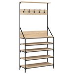 vidaXL Porte-vêtements et rangement des chaussures chêne sonoma