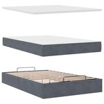 vidaXL Cadre de lit ottoman avec matelas gris foncé 120x190 cm velours