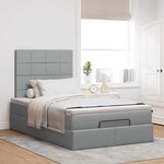 vidaXL Cadre de lit ottoman et matelas gris clair 120x200 cm tissu