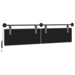 vidaXL Tête de lit suspendue Avec lumière LED Gris foncé Tissu