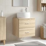 vidaXL Vanité de lavabo mural Chêne Sonoma 49 5 x 44 5 x 66 cm