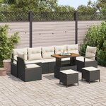 vidaXL Ensemble de canapé de jardin 10 Pièces Noir Poly rotin