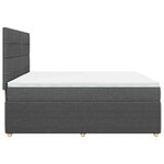 vidaXL Sommier à lattes de lit avec matelas Gris foncé 200x200cm Tissu