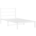 vidaXL Cadre de lit métal avec tête de lit blanc 107x203 cm