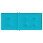 vidaXL Coussins de chaise à dossier haut lot de 2 turquoise tissu