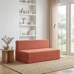 vidaXL Canapé-lit pliable Rouge orange 152 x 86 5 x 60 cm Tissu
