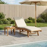 vidaXL Transat Marron et crème Polyester