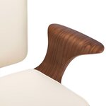 vidaXL Chaise pivotante de bureau Crème Similicuir et bois courbé