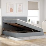 vidaXL Lit de Rangement Gris clair 200 x 200 cm Cuir synthétique