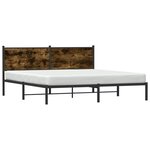 vidaXL Cadre de lit en métal sans matelas chêne fumé 180x200 cm