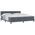 Lit Box Spring vidaXL avec matelas gris foncé 200x200 cm en velours