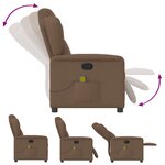 vidaXL Fauteuil de massage inclinable Marron Tissu