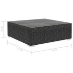 vidaXL Salon de jardin 12 Pièces avec coussins résine tressée noir