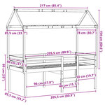 vidaXL Lit haut avec toit blanc 80x200 cm bois de pin massif