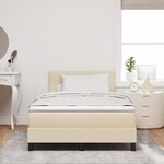 vidaXL Lit à sommier tapissier avec matelas et LED crème 120x200 cm en tissu
