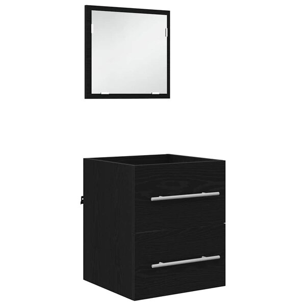 vidaXL Ensemble de mobilier de salle de bain Noir 41 x 38 5 x 48 cm