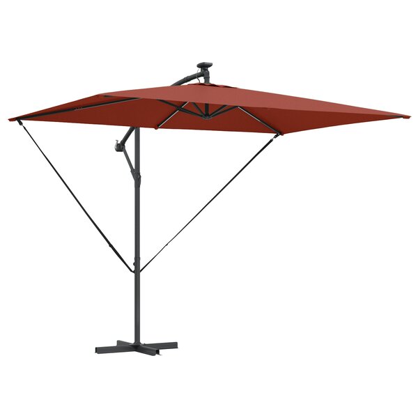 vidaXL Parasol banane à mât déporté Couleur terre cuite