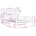 vidaXL Lit bibliothèque sans matelas 150x200 cm bois massif de pin