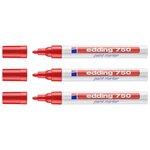 Marqueur Peinture 750 Rouge Pointe Ronde 2-4 mm x 3 EDDING