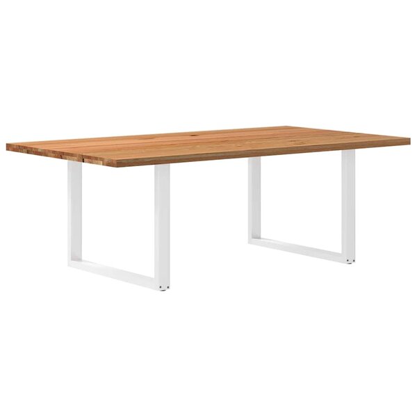 vidaXL Table à manger marron clair bois de chêne massif rectangulaire