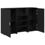 vidaXL Bureau de réception chêne noir 155x50x103 5cm bois d'ingénierie