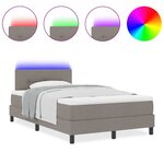 vidaXL Lit à ressorts avec matelas Taupe 120 x 200 cm tissu