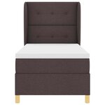 vidaXL Lit à ressorts avec matelas Marron foncé 200 x 80 cm tissu