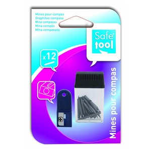 Etui de 12 mines de compas + taille mine SAFETOOL