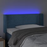 vidaXL Tête de lit à LED Bleu foncé 93x16x78/88 cm Velours