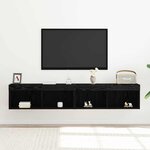 vidaXL Meuble TV 2 Pièces Chêne noir 80 x 30 x 30 cm Bois d'ingénierie