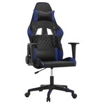 vidaXL Chaise de jeu Noir et bleu Similicuir
