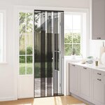 vidaXL Écran de porte insectes avec rideau en maille Noir polyester