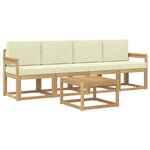 vidaXL Ensemble de canapés d'extérieur 5 pc Blanc et crème