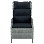 vidaXL Chaise inclinable de jardin tabouret Résine tressée Gris clair