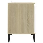 vidaXL Meuble TV avec pieds en métal Blanc/chêne sonoma 103 5x35x50 cm