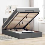 vidaXL Lit ottoman avec matelas gris foncé 120x200 cm tissu