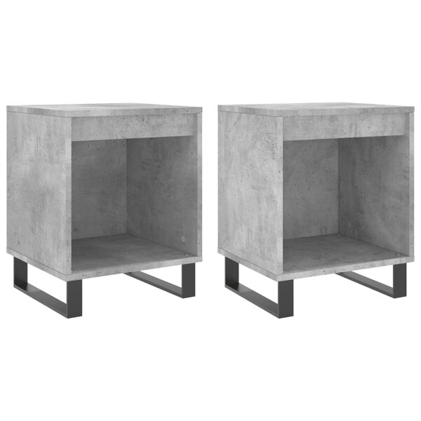 vidaXL Tables de chevet 2 Pièces gris béton 40x35x50 cm bois d’ingénierie