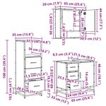 vidaXL Ensemble de mobilier de salle de bain 3 Pièces Chêne artisanal