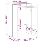 vidaXL Armoire pour machine à laver Bois ancien 67 5 x 62 x 97 cm