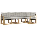 vidaXL Ensemble de canapés d'extérieur 5 Pièces Blanc et gris clair